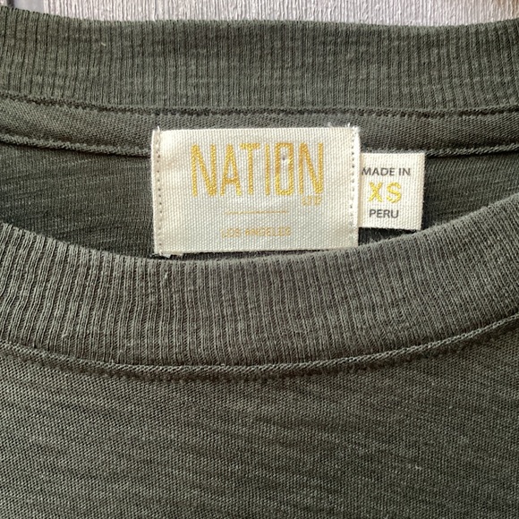 NWOT NATION LTD green long sleeved ruffle tee size XS - Picture 2 of 4